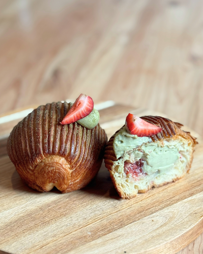 Strawberry + Matcha Cheesecake Bomb!